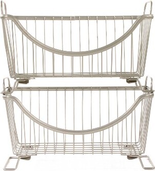 Spectrum Diversified SpectrumDiversifiedAshleySmallStackingBasketIvory:MetalStorageDrawer&StackingStorageSolution