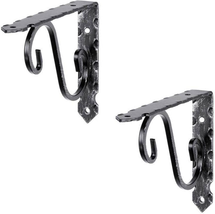 Dolle ORNAMENT 7.9 in. Wrought Iron Painted Steel Shelf Bracket Set of 2