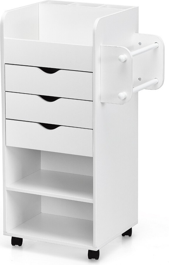 Tangkula Rolling Storage Cart with 3 Drawers&3 Shelves Storage