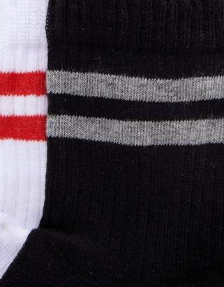 ASOS DESIGN 2 pack stripe ankle sock