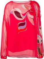 Thumbnail for your product : Emilio Pucci Graphic Print Translucid Silk Blouse