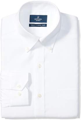 Buttoned Down Men's Tailored Fit Button-Collar Solid Non-Iron Dress Shirt (Pocket)