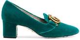 Thumbnail for your product : Gucci Women's Embellished Velvet Pumps - Turquoise