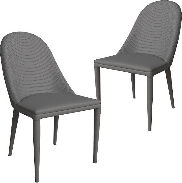 LeisureMod LeisureModSevilleCollectionDiningChairsSetof2–UpholsteredLeatherSeatswithMetalLegs,ModernKitchen,Cafe,RestaurantSeating