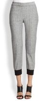 Thumbnail for your product : L'Agence LA'T by Cropped Linen & Cotton Track Pants
