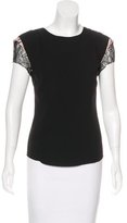 Thumbnail for your product : Nina Ricci Lace-Trimmed Short Sleeve Blouse