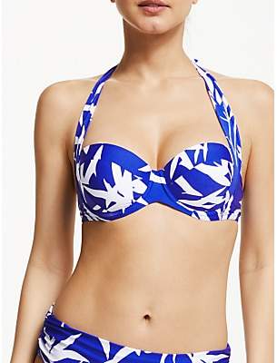John Lewis & Partners Bamboo Sling Halter Bikini Top, Cobalt