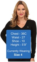 Thumbnail for your product : Lacoste Long Sleeve Cotton Double Overlay V-Neck Sweater