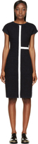 Thumbnail for your product : Thom Browne Navy & White Knit Half-Cross Fitted Dress