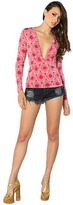 Thumbnail for your product : Caprice Venni Valentine Pink Retro Deep Plunge Top