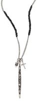 Thumbnail for your product : Chan Luu Black Spinel, Champagne Diamond & Sterling Silver Beaded Skull Spear Pendant Necklace