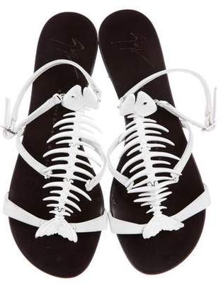 Giuseppe Zanotti Fishbone T-Strap Sandals