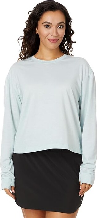 Free Fly Elevate Long Sleeve Women's Clothing Heather Tide Pool : 2XL Fleece/Polyester/Spandex