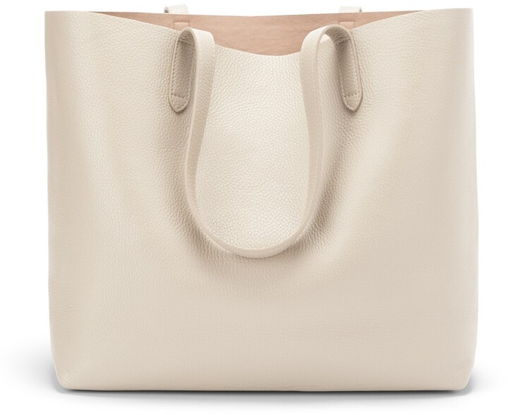 blush leather tote
