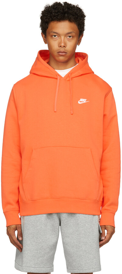 Nike Orange Fleece Sportswear Club Hoodie - ShopStyle