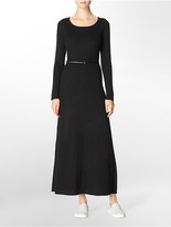 Thumbnail for your product : Calvin Klein Rib Knit Belted Maxi Dress