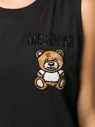Moschino embroidered Teddy Bear sleeveless dress