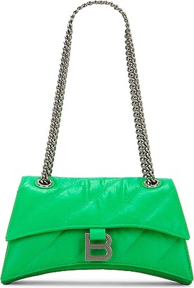 Balenciaga Small Crush Quilted Chain Bag in Green