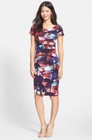 Thumbnail for your product : Nicole Miller 'Rusty Rose' Print Stretch Body-Con Dress