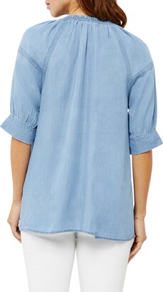A Pea in the Pod Chambray Peasant Maternity Top