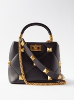 Thumbnail for your product : Valentino Garavani The Handle Roman Stud Quilted-leather Bag - Black