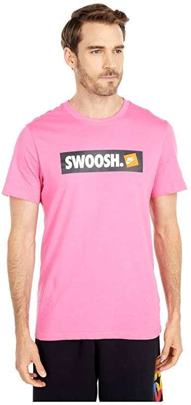 pink white nike shirt