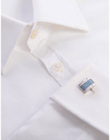 Thumbnail for your product : Tateossian Mens Blue Etched D Shape Cufflinks