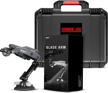Movmax Blade Arm for DJI Pocket 3, Insta 360, and GoPro HERO 12 Cameras with N2 Arm Technology Bundle with Waterproof Hard Case (Black) (2 Items)
