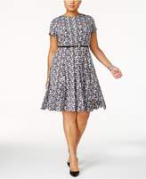 Thumbnail for your product : Jessica Howard Plus Size Belted Geo-Print Dress