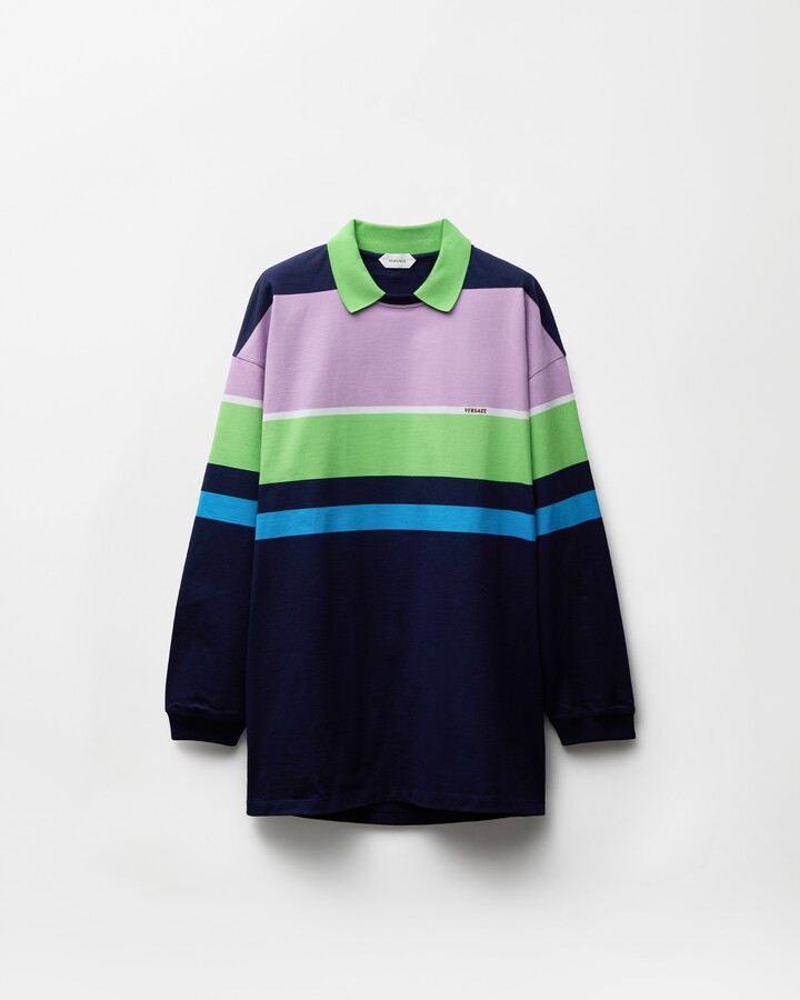 Versace Striped Cotton-Jersey Mini Dress