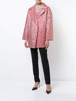 Thumbnail for your product : Oscar de la Renta metallic floral drop shoulder coat