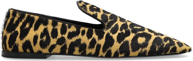 Jil Sander Leopard Printed Slip-On Flat Loafers