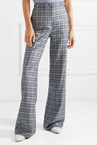 Thumbnail for your product : Gabriela Hearst Vesta Checked Silk And Wool-blend Wide-leg Pants - Navy