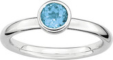 Thumbnail for your product : Fine Jewelry Personally Stackable 5mm Round Genuine Blue Topaz Ring