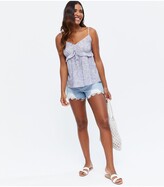 Thumbnail for your product : New Look Ditsy Floral Frill Cami - Purple