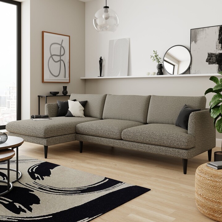 Dunelm Reuben Tonal Boucle Corner Sofa Tonal Boucle Mushroom ShopStyle