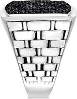 Thumbnail for your product : Macy's Men's Sterling Silver Ring, Black Sapphire Square (2 ct. t.w.)