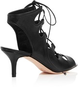 Thumbnail for your product : Delman Tanna Leather Caged Lace Up Mid Heel Sandals