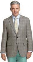 Thumbnail for your product : Brooks Brothers Madison Fit Tan Plaid with Blue Deco Sport Coat