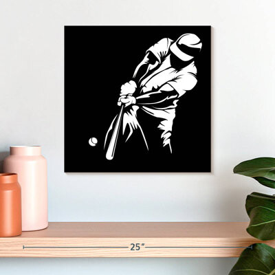 Ebern Designs Sireci Baseball Player Hit