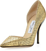 Thumbnail for your product : Jimmy Choo Willis Snake Half d'Orsay Pump, Gold