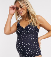 Thumbnail for your product : Figleaves Maternity swimsuit in navy polka dot