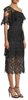 Joie Belisa Lace One-Shoulder Midi Dress