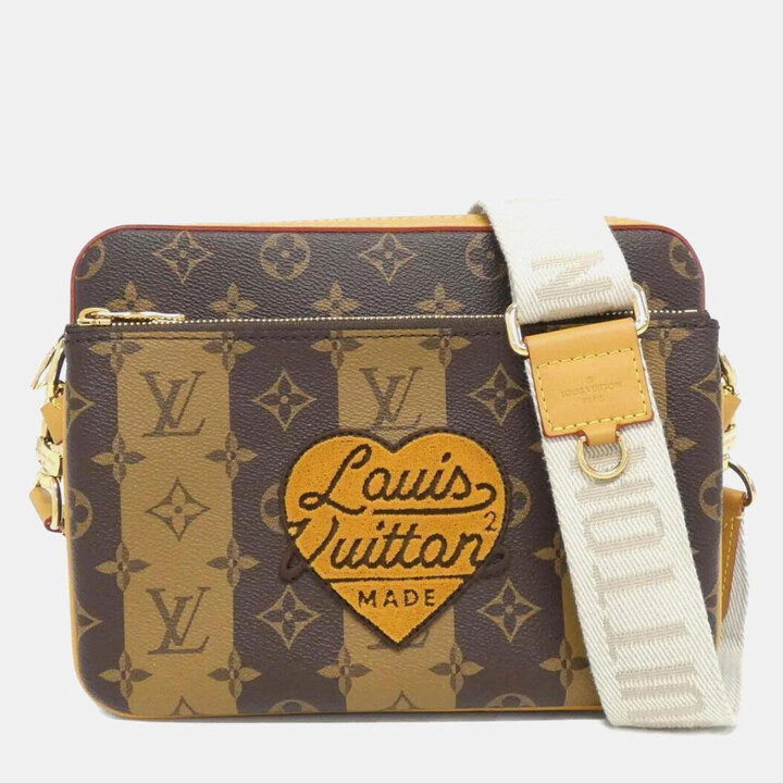 Louis Vuitton Marron Monogram Canvas Striped Squared Trio Messenger Bag