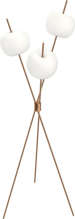 'kushi' Opaline Glass And Copper Three-stemmed Floor Lamp For Kdln