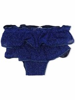 Thumbnail for your product : Oséree Kids Metallic-Effect Ruched Bikini Bottoms