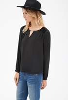 Thumbnail for your product : Forever 21 Velveteen-Paneled Bead Keyhole Top