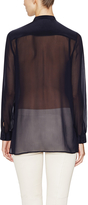 Thumbnail for your product : 3.1 Phillip Lim Silk Paneled Henley Blouse