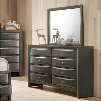 Lark Manor Houchins 8 Drawer 59'' W Solid Wood Double Dresser with Mirror -  ShopStyle