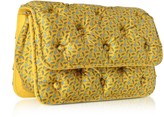 Thumbnail for your product : Benedetta Bruzziches Sharks Printed Yellow Satin Silk Carmen Shoulder Strap